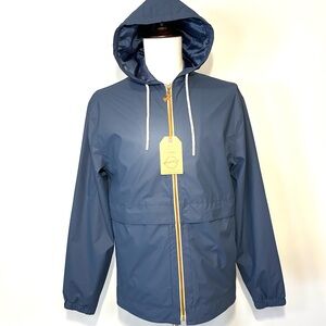 Men's Blue Hooded Raincoat